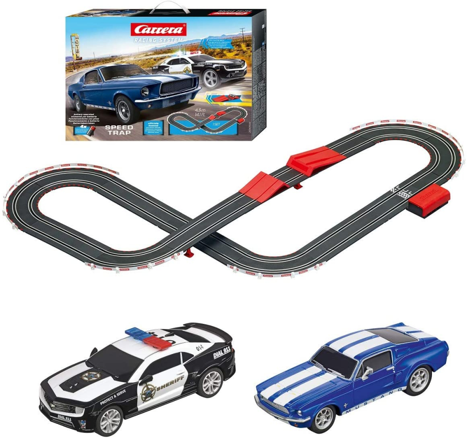 Carrera Slots Carrera Slot Cars Racing Tracks and Sets Carrera 63504 Speed Trap GO 1 43 Battery Set w Jump Ramp