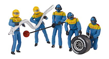 Carrera 21132 Set of Mechanic Figures  (Blue/Yellow)