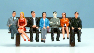 R310 Seated Figures #1- Set of 7, 1:32 scale