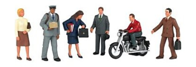 Scene Scapes 33151 City People w/Motorcycle - (Great for 1/43 Scale Layouts)