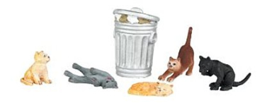 Scene Scapes 33157 Cats w/ Garbage Can by Scene Scapes - O scale, for use with GO Series