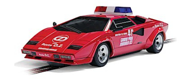 Scalextric C4329 Lamborghini Countach - 1983 Monaco GP Safety Car, DPR, 1/32 Scale w/Lights