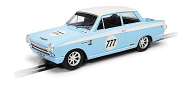 Scalextric C4330 Ford Lotus Cortina - Jordan Racing Team - Mark Sumpter, DPR, 1/32 Scale w/Light